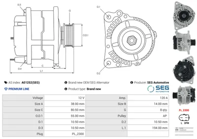 Alternador AS-PL A01252(SEG)