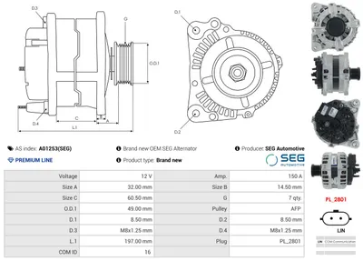 Alternador Mercedes-Benz CITAN Box Body/MPV · Mercedes-Benz CITAN Tourer · Mercedes-Benz T-CLASS MPV