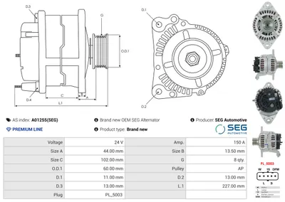 Alternador AS-PL A01255(SEG)