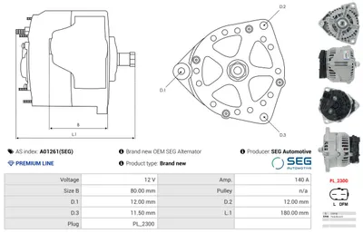 Alternador AS-PL A01261(SEG)