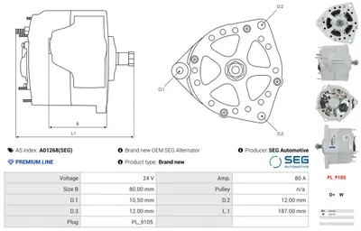 Alternador Mercedes-Benz T2/L Van · Mercedes-Benz T2/L Platform/Chassis · Mercedes-Benz T2/LN1 Van