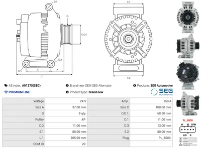Alternador AS-PL A01275(SEG)