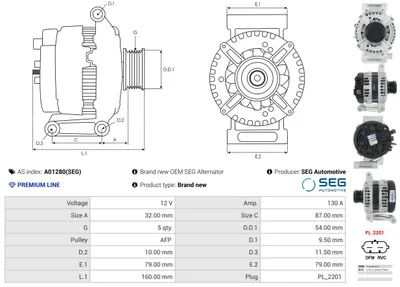 Alternador AS-PL A01280(SEG)