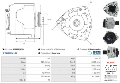 Alternador AS-PL A01287(SEG)