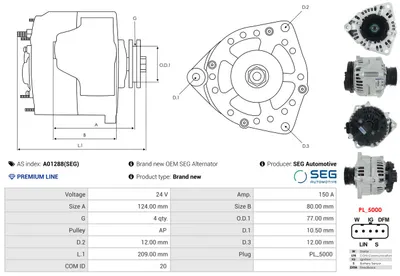 Alternador AS-PL A01288(SEG)