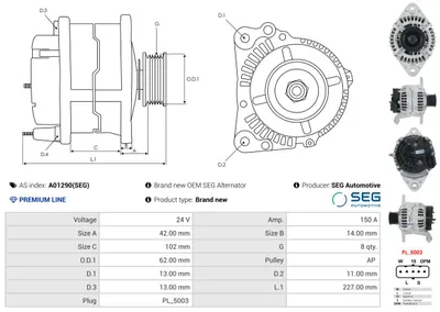 Alternador AS-PL A01290(SEG)