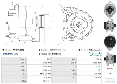 Alternador Opel KADETT D · Opel KADETT E · Opel KADETT E Estate