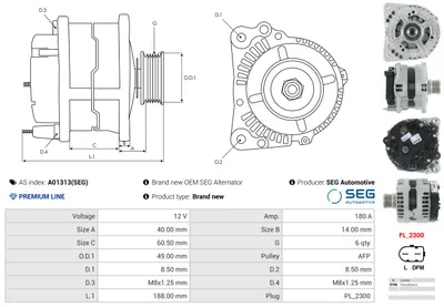Alternador Seat IBIZA III · Seat CORDOBA · Skoda FABIA I