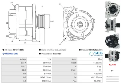 Alternador AS-PL A01317(SEG)