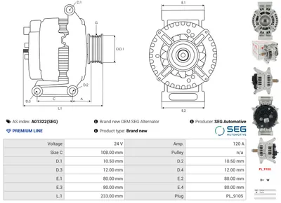 Alternador AS-PL A01322(SEG)