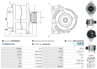 Alternador AS-PL A01324(SEG)