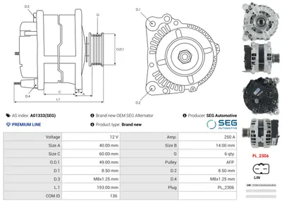Alternador Vw MULTIVAN T6 · Vw TRANSPORTER T6 / CARAVELLE T6 Bus · Vw TRANSPORTER T6 Van