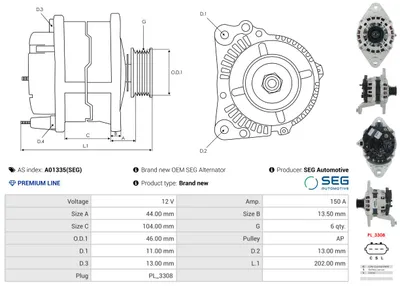 Alternador AS-PL A01335(SEG)