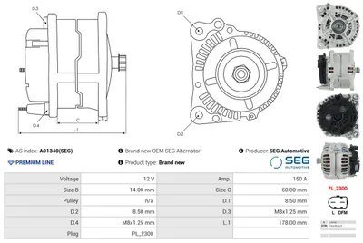 Alternador Audi A3 · Audi A3 Sportback · Audi TT Roadster