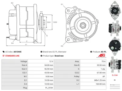 Alternador Opel COMBO Box Body/MPV · Opel CORSA B · Opel ASTRA F Saloon