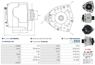 Alternador AS-PL A01348(SEG)