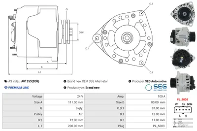 Alternador AS-PL A01353(SEG)