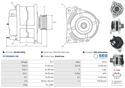 Alternador Nissan NAVARA NP300 Pickup