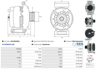 Alternador Opel ASTRA K · Opel ASTRA K Sports Tourer · Opel INSIGNIA B Grand Sport