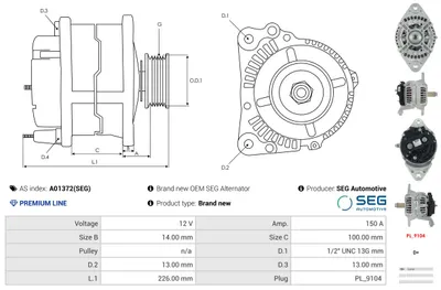 Alternador AS-PL A01372(SEG)