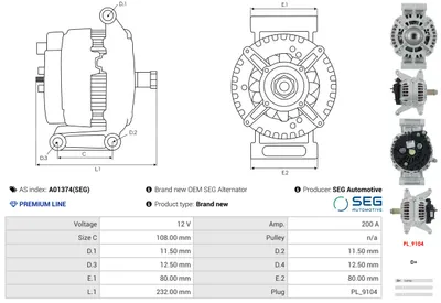 Alternador AS-PL A01374(SEG)