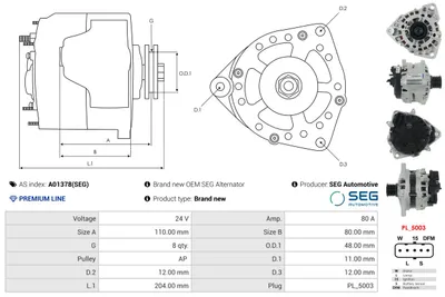 Alternador AS-PL A01378(SEG)