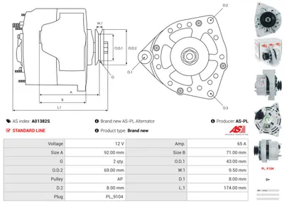 Alternador AS-PL A01382S