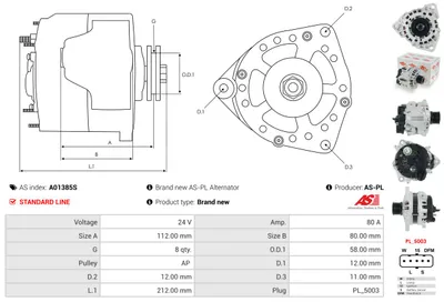 Alternador AS-PL A01385S