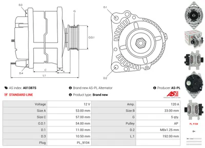 Alternador AS-PL A01387S
