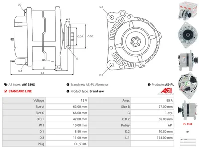 Alternador Peugeot 504 · Peugeot 505 · Peugeot 604