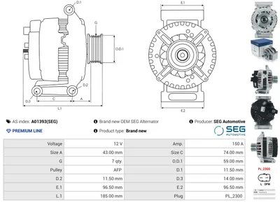 Alternador AS-PL A01393(SEG)