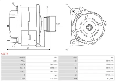 Alternador Audi A6 C4 · Opel OMEGA B Estate · Opel VECTRA B Hatchback