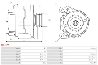 Alternador Seat CORDOBA · Seat TOLEDO I · Seat IBIZA II