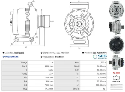 Alternador Mercedes-Benz VIANO · Mercedes-Benz VITO Bus · Mercedes-Benz VITO / MIXTO Van