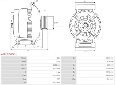Alternador Mercedes-Benz S-CLASS · Mercedes-Benz C-CLASS · Mercedes-Benz C-CLASS Coupe