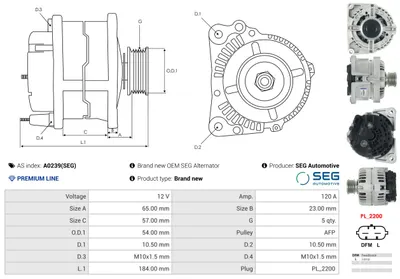 Alternador Opel MERIVA A MPV · Opel ASTRA H · Opel ASTRA H Estate
