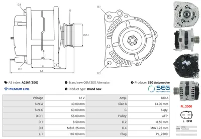 Alternador Audi A4 B7 Avant · Skoda OCTAVIA II · Skoda OCTAVIA II Combi