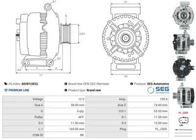 Alternador Ford GALAXY II · Ford S-MAX · Ford MONDEO IV Saloon