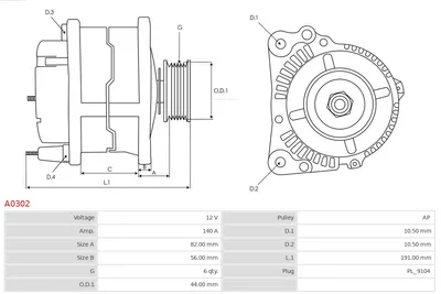 Alternador Mercedes-Benz SL · Mercedes-Benz S-CLASS Coupe · Mercedes-Benz S-CLASS