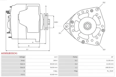Alternador AS-PL A0305(BOSCH)