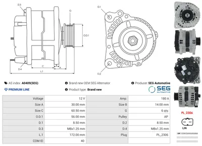 Alternador Audi A6 C6 · Audi A6 C6 Avant · Audi Q7