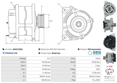 Alternador Opel MERIVA B MPV · Opel MERIVA B VAN