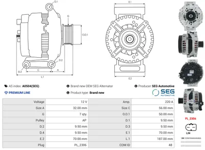 Alternador Mercedes-Benz SL · Mercedes-Benz S-CLASS · Mercedes-Benz S-CLASS Coupe