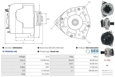Alternador Saab 9-5 · Saab 9-3 Cabriolet · Saab 9-5 Estate