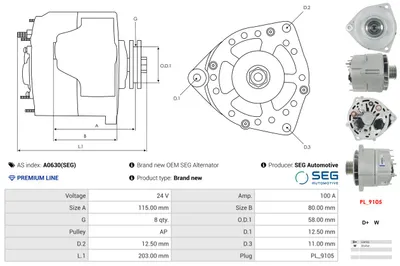 Alternador AS-PL A0630(SEG)