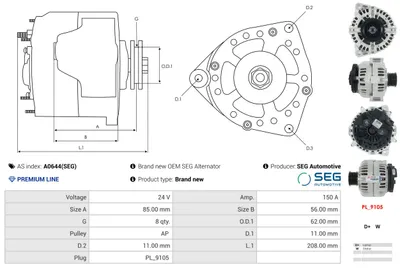Alternador AS-PL A0644(SEG)