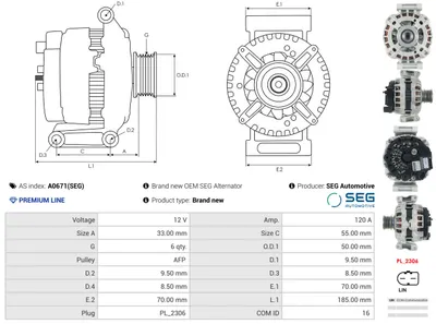 Alternador Mercedes-Benz SPRINTER 3-t Bus · Mercedes-Benz SPRINTER 3-t Van · Mercedes-Benz SPRINTER 3-t Platform/Chassis