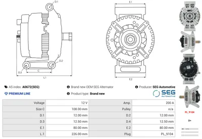 Alternador AS-PL A0672(SEG)