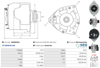 Alternador AS-PL A0698(SEG)