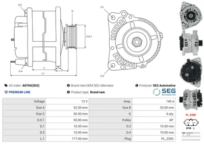 Alternador Saab 9-5 · Saab 9-3